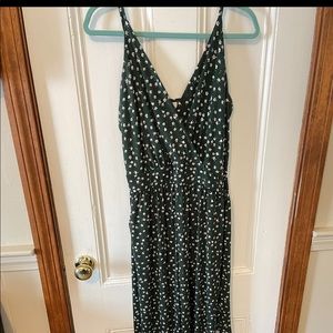 Womens jumpsuit green flowers size XL